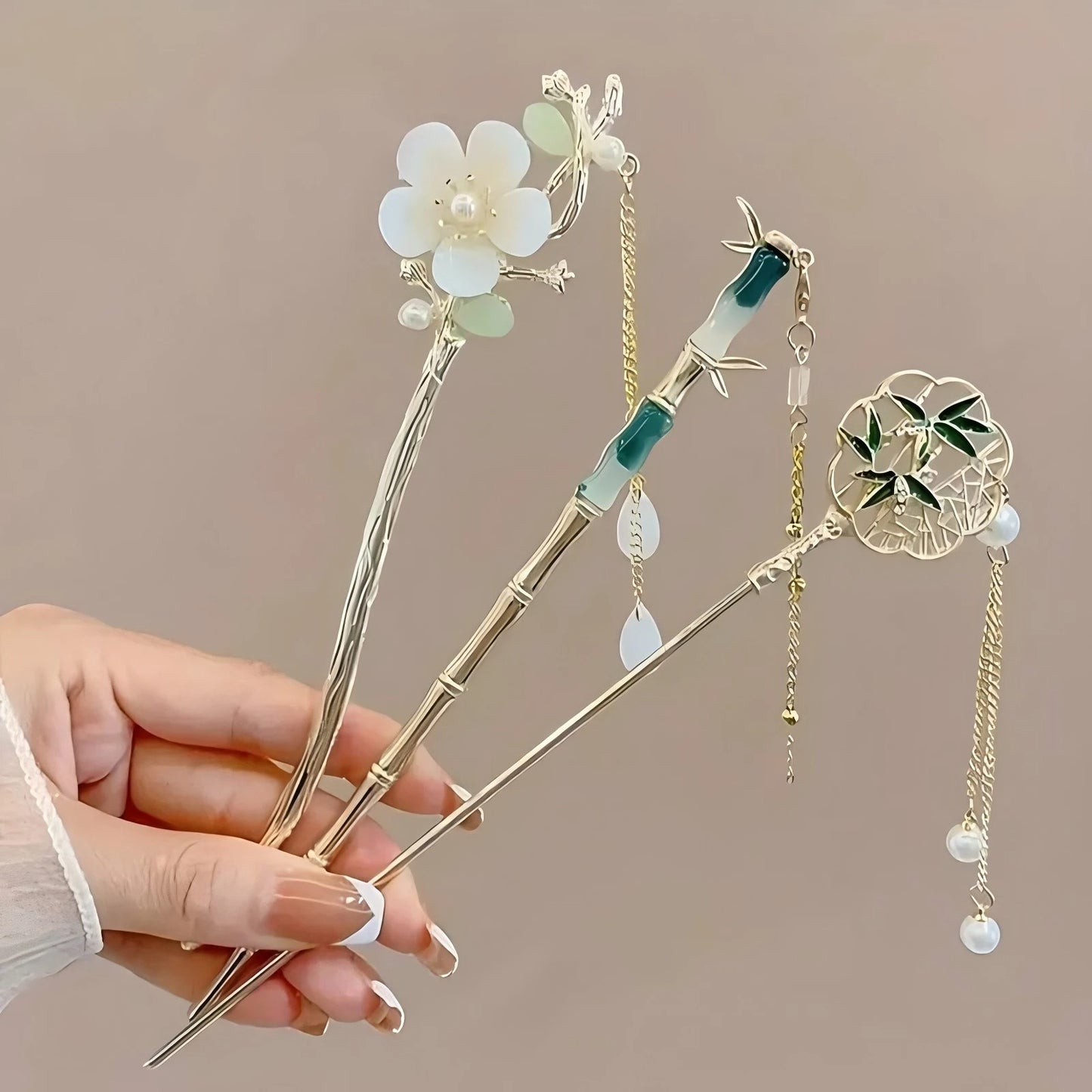 Jade Bloom Hair Stick